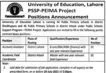 University of Education Jobs 2021 In Lahore