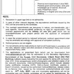 Agriculture Department Job 2021 In Lahore