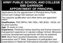 Army Public School & College Job 2021 For Principal