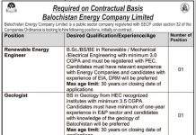 Balochistan Energy Company Limited BECL Jobs 2021