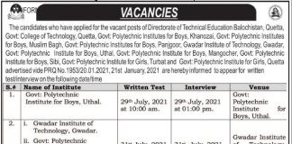 Directorate General of Technical Education Walk In Tests & Interviews 2021