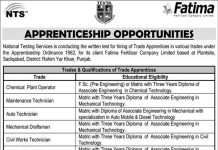 Fatima Fertilizer Company Limited Jobs 2021 Via NTS