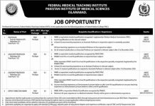 Federal Medical Teaching Institute FMTI Faculty Jobs 2021 In Islamabad