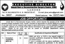 Jinnah Burn & Reconstructive Surgery Centre Jobs 2021 In Lahore