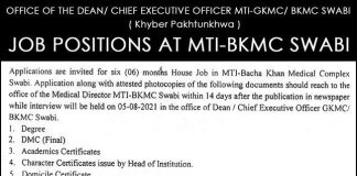 MTI Bacha Khan Medical College Jobs 2021 In Swabi KPK