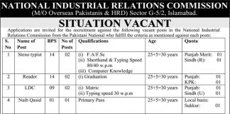 National Industrial Relations Commission Jobs 2021 In Islamabad