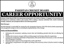 Pakistan Cricket Board PCB Job 2021 For Risk Manager
