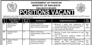 Pakistan Railways Jobs 2021 in Lahore