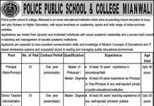Police Public School & College Jobs 2021 In Mianwali
