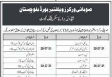 Provincial Workers Welfare Board Walk In Tests 2021