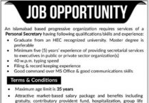 Public Sector Organization Job 2021 For Personal Secretary