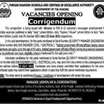 Punjab Daanish Schools And Centres Of Excellence Authority Jobs 2021 In Lahore