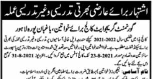 Government Graduate College For Women Jobs 2021 In Lahore