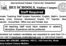IIUI Schools Multan Campus Jobs 2021