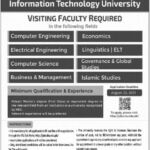 Information Technology University ITU Jobs 2021 In Lahore