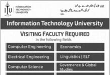 Information Technology University ITU Jobs 2021 In Lahore