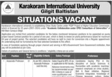 Karakoram International University KIU Faculty Jobs 2021