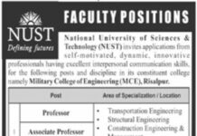 Military College of Engineering MCE Faculty Jobs 2021 In Risalpur