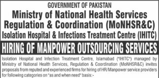 Ministry of National Health Services Regulations & Coordination Jobs 2021