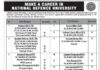 National Defence University NDU Jobs 2021 In Islamabad
