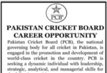 Pakistan Cricket Board PCB Job 2021 For Manager Electrical