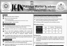 Pakistan Marine Academy Nautical & Engineer Cadet Jobs 2021