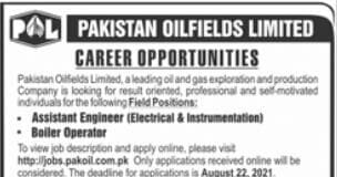 Pakistan Oilfields Limited Engineering Jobs 2021