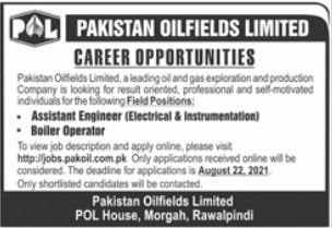 Pakistan Oilfields Limited Engineering Jobs 2021