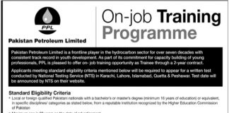 Pakistan Petroleum Limited PPL on Jobs Training Programme 2021 Via NTS
