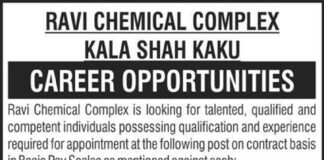 Ravi Chemical Complex Jobs 2021 In Kala Shah Kaku