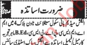 English Medium High School Jobs 2021 For Teaching Staff