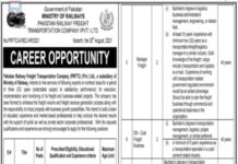 Pakistan Railway Freight Transportation Company Jobs 2021 In Karachi