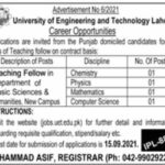 University of Engineering & Technology UET Job 2021 For Teaching Fellow