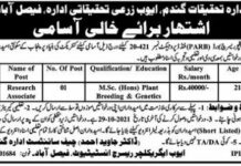 Agriculture Research Institute Jobs 2021