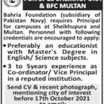 Bahria Foundation College Jobs 2021
