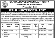 Capital Development Authority Jobs Interviews 2021