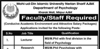 Mirpur Islamic University AJK Jobs 2021