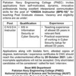 Pakistan Navy Engineering College Jobs 2021