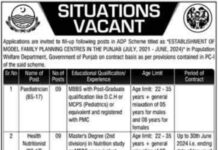 Population Welfare Department Jobs 2021