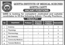 Quetta Institute of Medical Sciences Jobs 2021