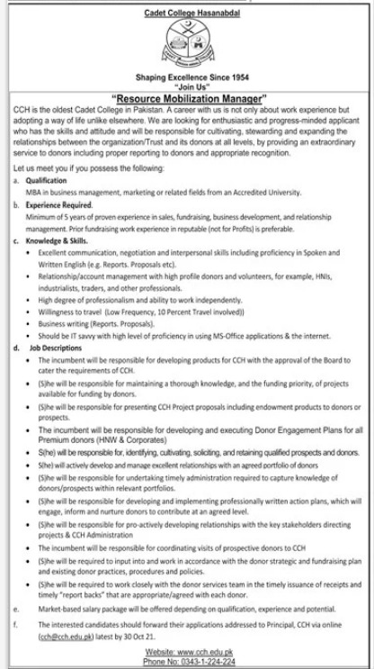 Resource Mobilization Manager Jobs 2021