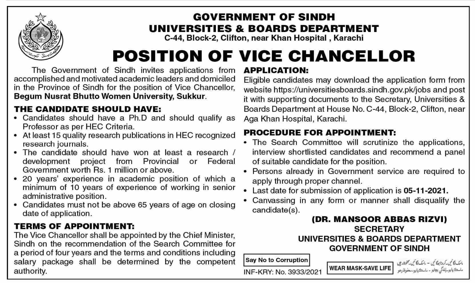 Sindh Universities & Boards Department Jobs 2021
