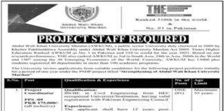 Abdul Wali Khan University jobs 2021