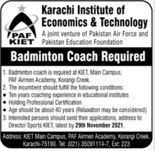 Karachi Institute of Economics and Technology Jobs