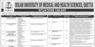Bolan University of Medical Science Quetta Jobs 2021