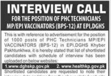 Director General Health Services Jobs 2021
