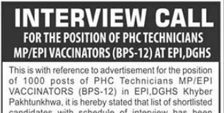 Director General Health Services Jobs 2021