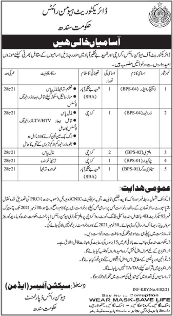 Directorate of Human Rights Jobs 2021