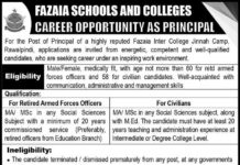Fazaia Schools & Colleges Jobs 2021