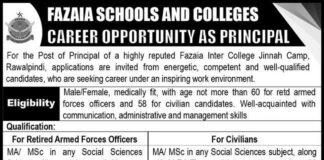 Fazaia Schools & Colleges Jobs 2021